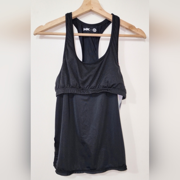 Humankind sizeS Black w/ Rainbow 🌈 Side Tank Top Built In Sports Bra T Back - Picture 9 of 9